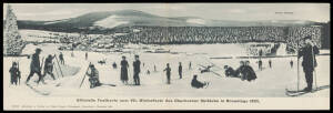 PANORAMA CardS: Two-panels "Sierra Leone - Barracks of...West African Regiment" (unused), "Busteni" (Rumania, used), Bulgaria x2 (unused) & Germany "...Winterfeste des Oberharzer Skiklubs in Braunlage 1905" (superb unused); and three-panels "Panorama de l