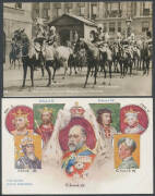 ROYALTY KING EDWARD VII: Interesting range with Coronation selection including Stewart & Wolf set of 10 embossed chromolithos (superb unused) & the original packet (faults), Lemco sumptuous set of 6 (superb unused) etc, Portraits of the King & Queen Alexa - 4