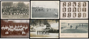 SPORT - VARIOUS: Selection of mostly British Cards with Cricket x8 including 1905 Australian Test Team (faults), "Derby day Church 1905" match in progress & English players AE Relf, JJ Kelly, Syd Gregory & Lord Hawke; Golf x15 including Links Courses, Clu