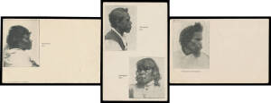 ABORIGINES: c.1900 City Printing Works (Brisbane) four Cards each with one or two aboriginal portraits, bumped corners, unused. Rare. Ex Bronte Watts. (4)