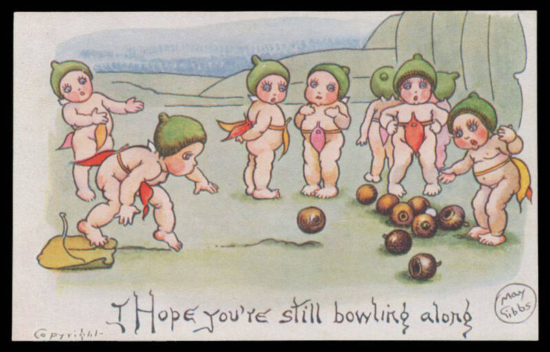 ARTIST CardS: "I Hope you're still bowling along" (lawn bowls), unused. Superb!