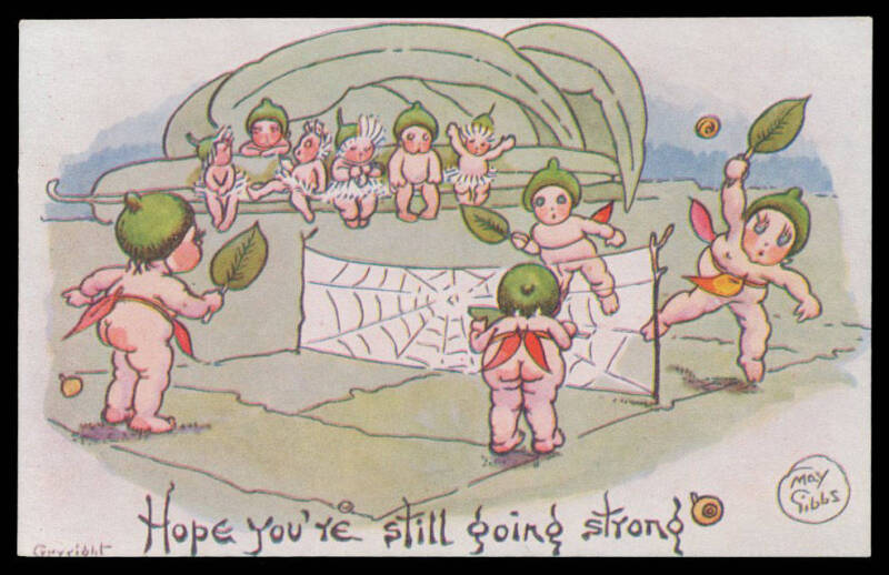 ARTIST CardS: "Hope you're still going strong" (tennis, or badminton), unused. Superb!