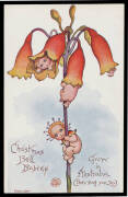 ARTIST CardS: "Christmas Bell Babies Grow in Australia (they ring you Joy)" with the address side blank, unused.