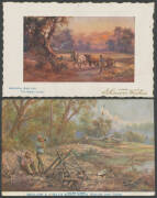 ARTIST CardS: JA TURNER: Extensive collection of Bush Scenes from various series, noted as being almost complete "Total needed 7"(!), some scenes are duplicated but have different colouration or embellishments etc & some have advertising for Swallow & Ar - 2