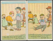 HUMOUR: "The Bully" set of 6 from the swaggering "I kin lick anyone round here" to the battered & tearful "I could a licked him if I'd wanted to", unused. [See also between Lots 266 & 282] (6) - 2