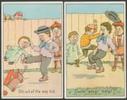 HUMOUR: "The Bully" set of 6 from the swaggering "I kin lick anyone round here" to the battered & tearful "I could a licked him if I'd wanted to", unused. [See also between Lots 266 & 282] (6) - 3