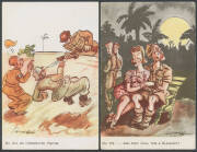 HUMOUR: WWII military humour Cards by Egyptian illustrator Saroukhan, one postally used, generally very fine unused. (14) - 3