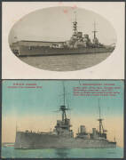 MILITARY - VARIOUS: Attractive mostly World War I naval group including six related to the sinking of the "Emden", HMAS "Australia" group, several of departing troopships, etc, a number are real photo types including "Surrender of the German Fleet", condi - 3