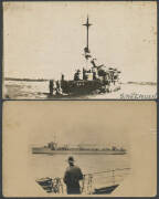 MILITARY - VARIOUS: Attractive mostly World War I naval group including six related to the sinking of the "Emden", HMAS "Australia" group, several of departing troopships, etc, a number are real photo types including "Surrender of the German Fleet", condi - 5