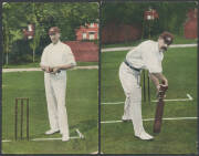 SPORT CRICKET: Australian Test Players early group comprising Warwick Armstrong, John ("Jack") Blackham, Joe Darling x2 different, J Laver, MA ("Monty") Noble x2 different & Victor Trumper x2 different, triptych of Clem Hill Monty Noble & Joe Darling, 192 - 4