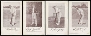 SPORT c.1910 Wilson Autograph Series photos & facsimile signatures of Monty Noble, Victor Trumper, Hugh Trumble, James Kelly, Clem Hill, RA Duff, WP Howell, Syd Gregory, AJ Hopkins, Warwick Armstrong, Chas McLeod & DRA Gehrs being the complete set of 12, 