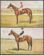 SPORT HORSE RACING: Art Series Racehorses & Jockeys artist Cards by Violet Johnston comprising "Acrasia", "FJA", "Sylvanite", "Gladsome", "Fitzgrafton" & "Cruciform", some discolouration on the address sides doesn't affect the very fine facial appearance - 2