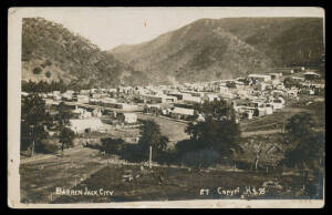 CENTRAL HIGHLANDS: Mostly real photo types of Berrima Jail in World War I x3, Bowral, Braidwood & Moss Vale, also a terrific 1911-16 Barren Jack/Burrinjuck group of the town & Dam Construction (several of these are dated), generally fine to very fine. Ex 