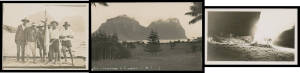 LORD HOWE ISLAND: Real photo types x5 comprising "Mt Lidgbird & Gower", "South Reef", "Edie's Slew" & two uncaptioned views, also small photographs x8 & three larger prints, fine to superb unused, Very scarce material. Ex rryan. (14 items)