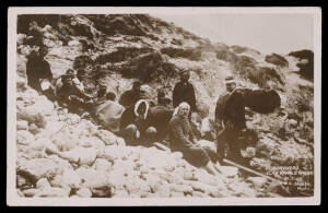 1909 real photo "Survivors Clan Ranald Wreck 31.1.09", unused. Ex Bronte Watts. [This was one of the worst shipwrecks in South Australian waters. Six Europeans - including the captain - & 34 crew members died. The 20 surviving seaman - all of various Asia