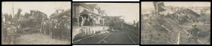 RAILWAYS: the companion lot of real photos of Railway Disasters at Kapunda x5, Murray Bridge (a carriage is actually on the platform!), the cataclysmic derailing at Port Augusta on 28/3/1914 x9, and three others unidentified but believed to be within Sout