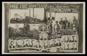 DISASTERS: 1908 W Gothard (Barnsley) real photo Card "Mine Fire Hampstead Colliery...Men Entombed"", unused. Ex Keith Harrison.