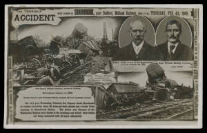 DISASTERS: 1909 W Gothard Sharnbrook Railway Disaster multi-view In Memoriam Card, unused. Ex Keith Harrison.