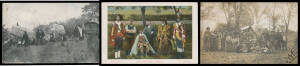 GIPSIES: Idle Moments "Gypsies in a Surrey Lane", GW Gibson "Gipsy Coronation, Yetholm" & No Publisher "A Gipsy Abode, New Forest", all unused, plus "Gipsies at Newark 1906" (used at 'NEWARK'), "Afternoon Tea" (stamp removed), Stimpson (Kelso) "Gipsies at