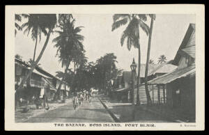 ANDAMAN ISLANDS: R Boreham B&W Cards with public buildings at Port Blair including Government House & Police Guard House, also Tennis Courts, Bazaar on Ross Island, Chatham Island, Viper Island etc, a few duplicates, also two real photo types & Tuck's "Pe