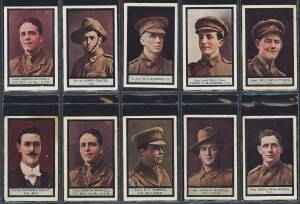 c1895-1924 cards in album, noted 1917 Sniders & Abrahams "Australian VCs & Officers" (45); 1895 American Tobacco Co. "National Flags & Arms" [28/50]; 1915 Sniders & Abrahams "Great War Leaders & Warships" [54/60]. Fair/VG.