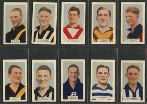 c1900-69 cards, noted 1933 Godfrey Phillips "Victorian Footballers" [39/50]; 1927 Mitchell "Clan Tartans" 1st Series [50] & 2nd Series [25]; 1913 Players "Cries of London" [25]. Fair/VG.