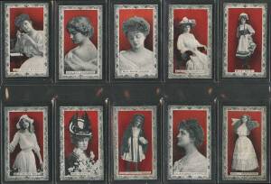 c1903-25 Wills range in album, mostly complete sets, noted 1903 "Actresses" [100]; 1910 "Aviation" [85]; 1914 "Best Dogs of Their Breed" [40/50]. Mainly G/VG.