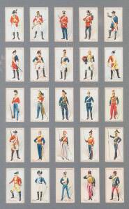 1913 Players "Regimental Uniforms, 2nd Series", complete set [50], window mounted into two frames, each 42x53cm.&nbsp;