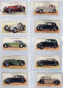 1916-39 cards, noted 1934 Ardath "British Born Film Stars" [50]; 1936-37 Players "Motor Cars" 1st Series [50] & 2nd Series [50]; 1935 Carreras "Kings & Queens of England" [50]. Poor/VG.