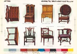 1923-24 Wills "Old Furniture" 1st Series [25] & 2nd Series [25] in six uncut proof sheets. Mainly G/VG.