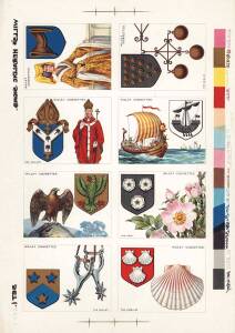 1925 Wills "Heraldic Signs & Their Origin" [25] in three uncut proof sheets. Mainly G/VG.