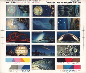 1928 Wills "Romance of the Heavens" [50] in four uncut proof sheets (no printing on reverse). G/VG.