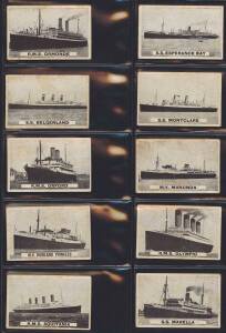 c1930-57 Australian trade cards in album, noted 1932 Sweetacres "Steamhips of the World" [48 x 2 sets]; 1938 Hoadleys "Wild West Series" [50 x 2 sets]; 1957 Ampol "Cars of 1957" [32]. Fair/VG.