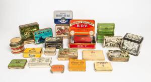 TOBACCO TINS, noted Sulliven, Powell & Co Oriental Cigarettes, Nestor Gianadis Cigarette Queen, Hills Sweet Three Leaf. Condition varies.