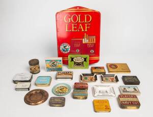 TOBACCO TINS, Player's & Abdulla group with tins (14), ashtrays (5), plus Player's advertising sign. Condition varies.