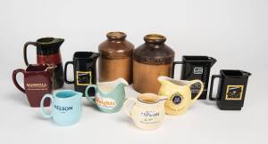 TOBACCO JARS & JUGS: Taddy & Co. English stoneware tobacco jars (2); plus collection of advertising jugs (9) including Capstan, Dunhill & John Player Special.