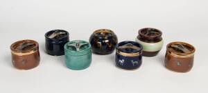 TOBACCO JARS, stoneware & pottery including Royal Doulton, Royal Winton & Australian pottery.