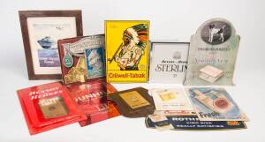 TOBACCO SIGNS, collection of point of sale advertising signs including Dunhill, Benson & Hedges, Craven "A"; several reproduction (Ogden's, Lucky Strike etc.).&nbsp;