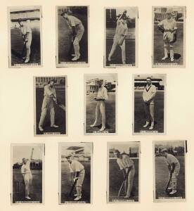 c1905-29 cricket cards, noted 1926 Wills "Cricketers" [62/63]; 1928 Major Drapkin "Australian & English Test Cricketers" [37/40]. Fair/VG.