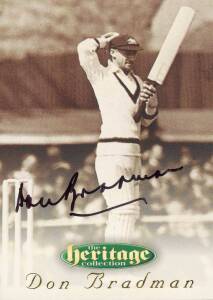 1995 Futera "The Heritage Collection - A Collection of Great Australian Cricketers", complete set [60], with 58 of the cards signed, including Don Bradman, Ray Lindwall, Neil Harvey & Graham McKenzie. All numbered 0107/500.