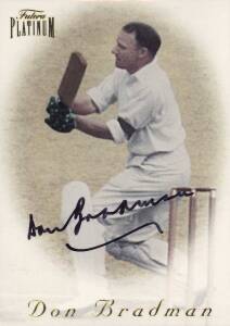 1996 Heritage/Futera "Sir Donald Bradman", complete set [4] - all signed by Don Bradman & numbered Sample/500. VG.