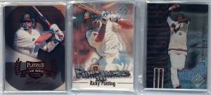 1996 Futera Cricket Decider 1st Day "Frontliners" [9], "Run Machines" [6] & "Steve Waugh Platinum" [5]. G/VG.