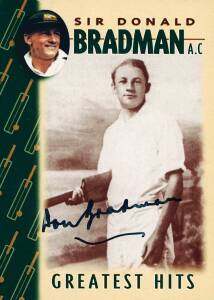 1997 Sanitarium (Weet-Bix) "Sir Donald Bradman AC - Greatest Hits", complete set [16], all signed by Don Bradman; plus another unsigned set.
