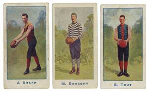1904 Sniders & Abrahams "Australian Footballers", Series A - with blue framelines [11/24 + 2 spares] & without framelines [11/50]. Poor/G.