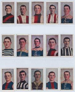 1907-08 Sniders & Abrahams "Australian Footballers", Series D (head & sholders), part set [20/56]. Mainly G/VG.