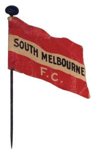 1908 Wills "Football Flags Shaped with Pin" [1/27] - South Melbourne. G/VG.