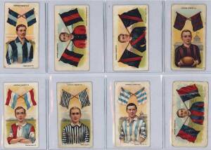 1913 Wills "Football Club Colours and Flags", almost complete set [26/28]. Fair/VG.