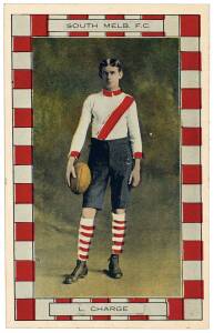 1914 Sport Magazine "Footballer Postcard" for "South Melb. F.C. - L.Charge". G/VG.