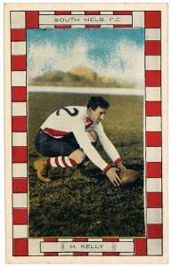 1914 Sport Magazine "Footballer Postcard" for "South Melb. F.C. - H.Kelly". G/VG.