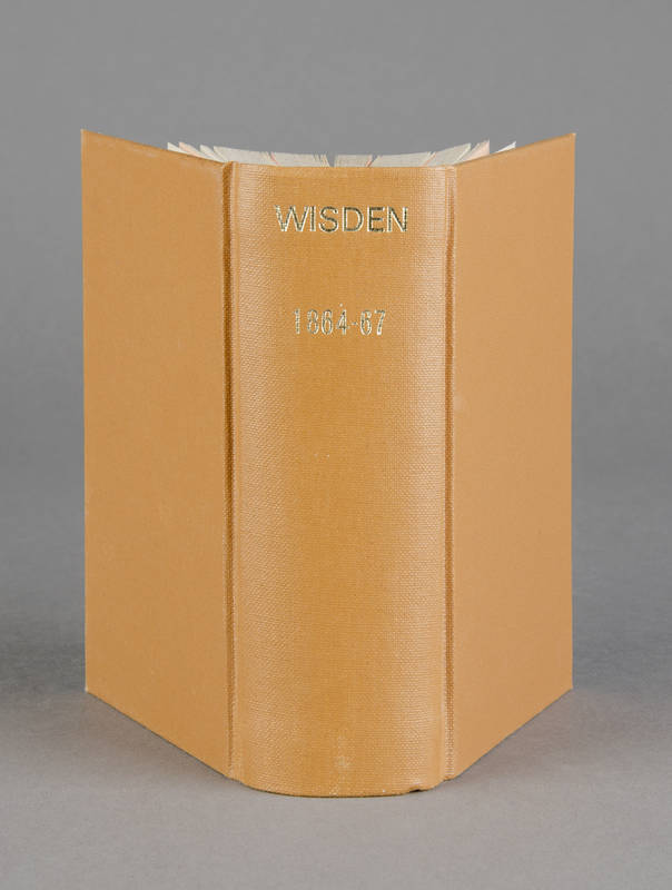 "Wisden Cricketers' Almanack" for 1864, 1865, 1866 & 1867, second facsimile reprints (1974), bound together in tan cloth, preserving salmon pink wrappers.